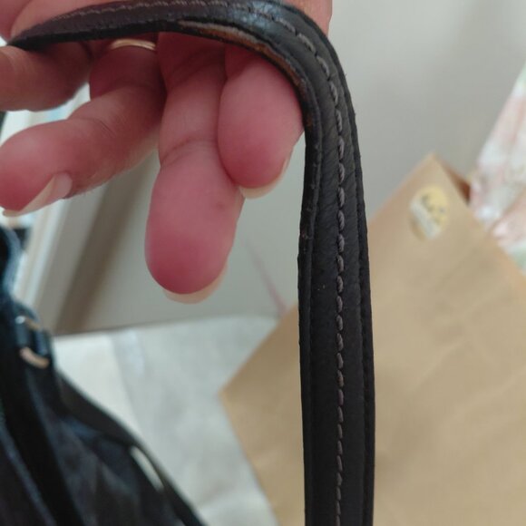 Coach Black Park Signature Carrie tote bag leather and canvas - Picture 7 of 9